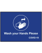 Wash your Hands COVID19 Mat Blue 85cm x 60cm