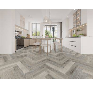 Flooring Hut Burleigh Herringbone Forest 55 - Shaded Grey