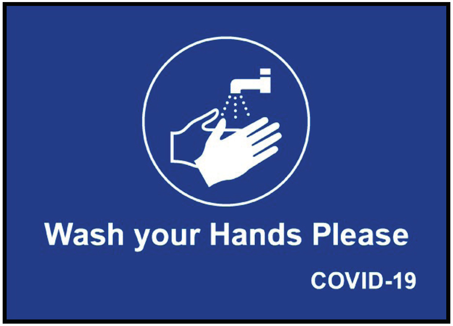 Wash your Hands COVID19 Mat Blue 85cm x 60cm