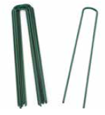 Power Coated Green Galvanised Steel 150mm Grass Pins - Pack of 50