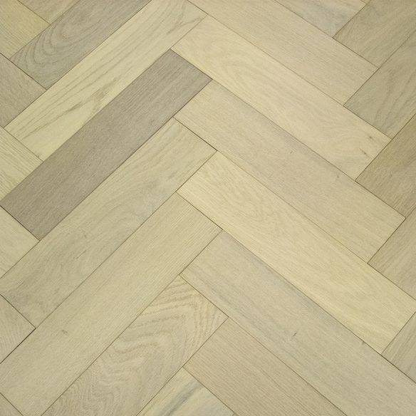 Furlong Flooring Herringbone Oak Rustic Scandic White Brushed & UV Oiled (Item A) 17738
