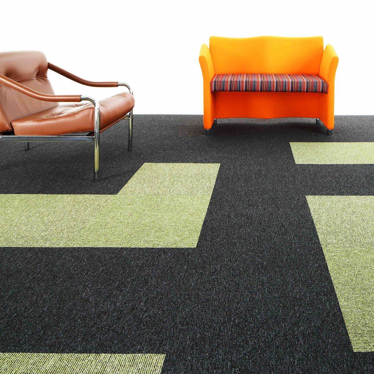 Paragon Macaw Stripe Carpet Tile Jet - Quartz